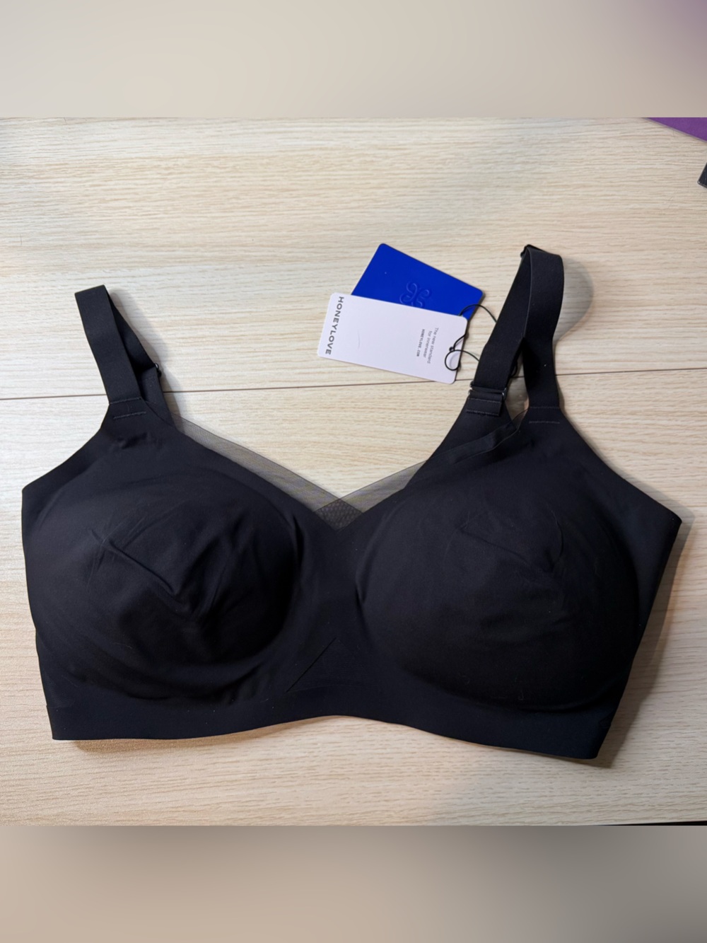 Honeylove Black Full-Coverage Wireless Bra
